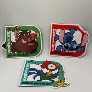 Disney Passholder Sticker Set - Timon and pumba, stitch, hei hei